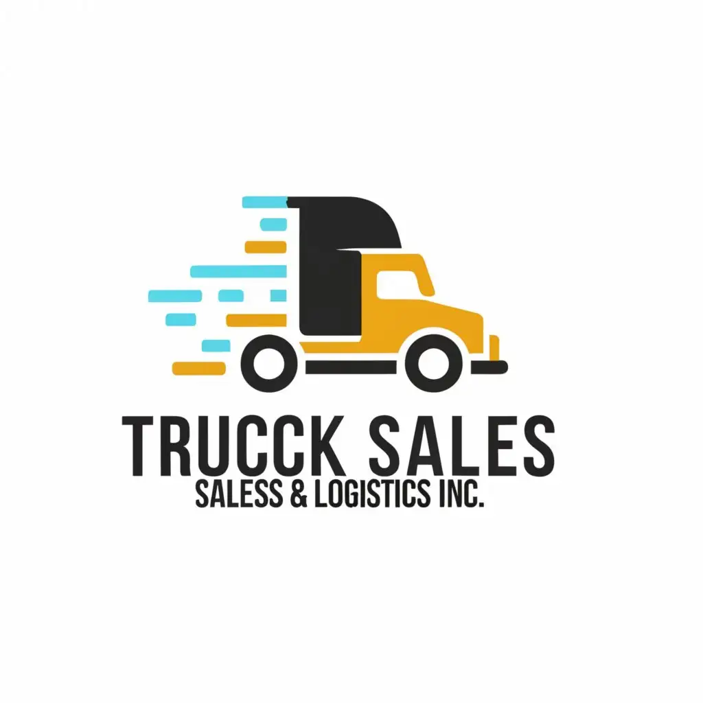 a logo design,with the text "TRUCK VAN SALES AND LOGISTICS INC.", main symbol:TRUCK, FORWARD, TRANSPORT,Minimalistic,clear background