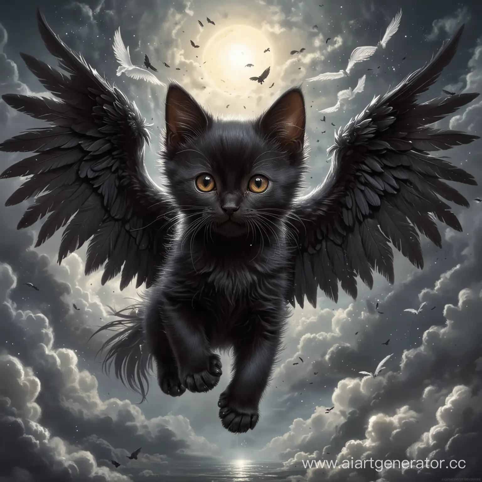 Fantasy-Art-Black-Kitten-with-Wings