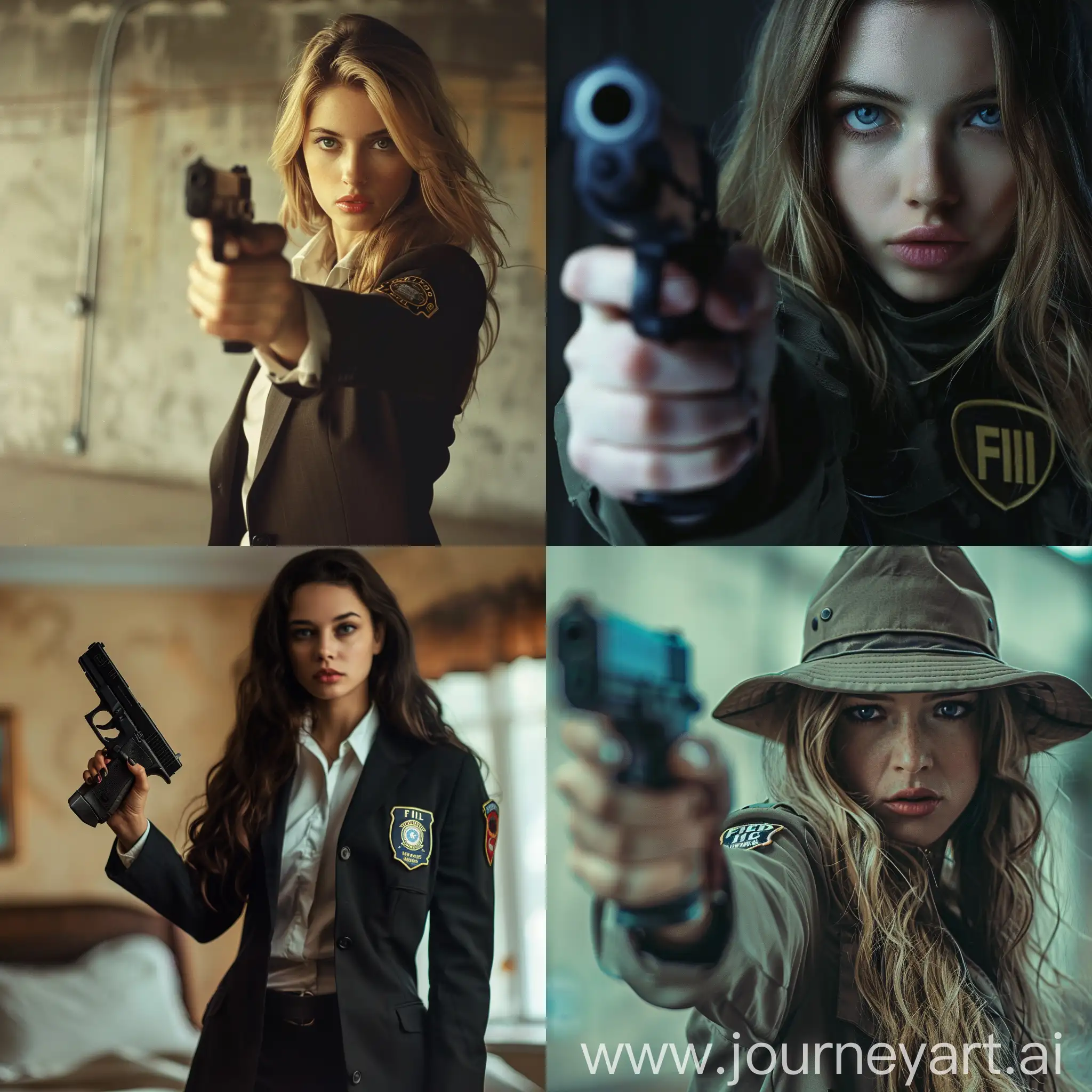 Stylish-FBI-Agent-Woman-with-Gun-in-Urban-Setting
