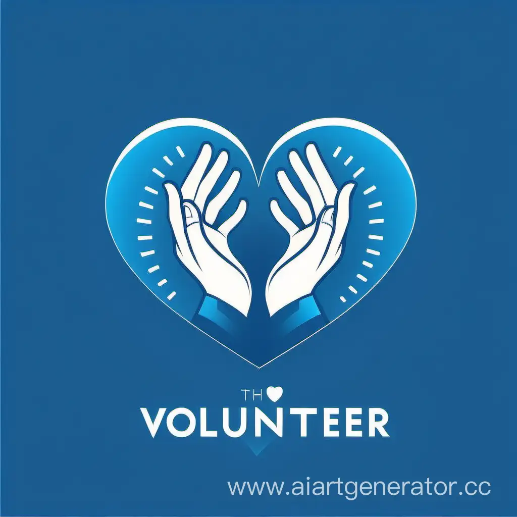 Volunteer-Direction-Logo-Minimalist-Design-in-Blue-and-White-with-Heart-in-Hands