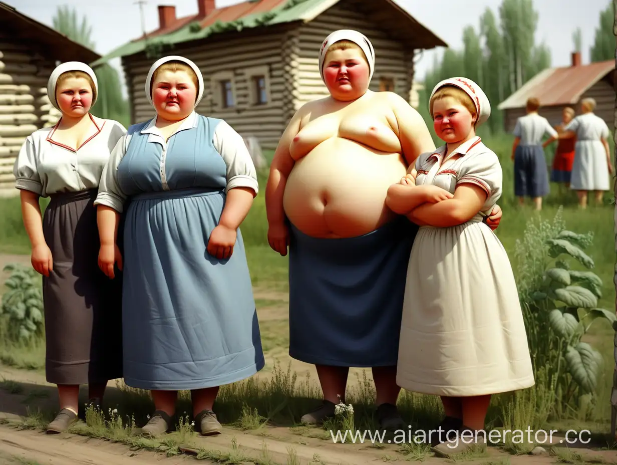 Charming-Scenes-of-Rural-Life-in-USSR-Featuring-Cheerful-Chubby-Individuals