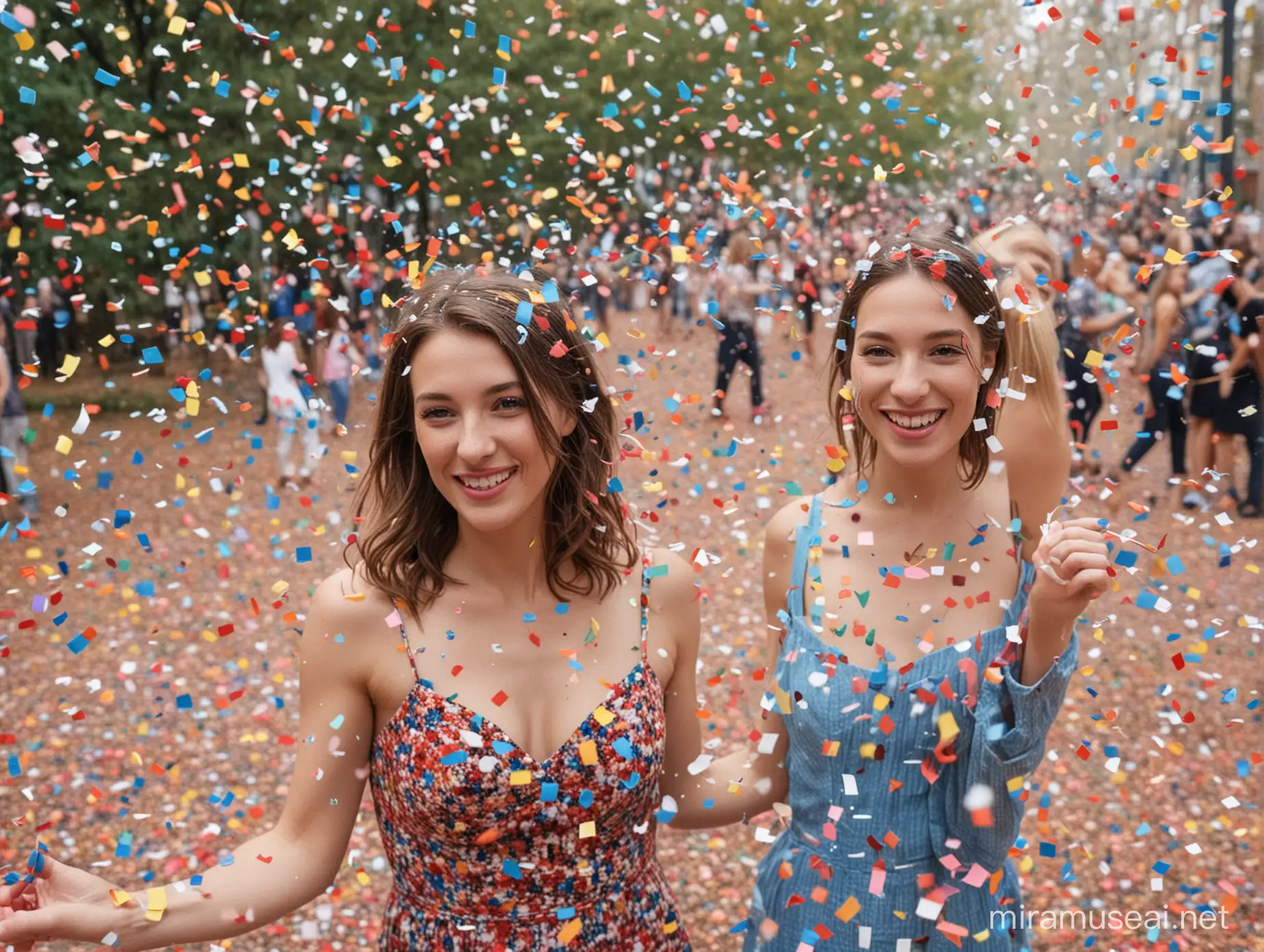 Colorful Confetti Falling Celebration