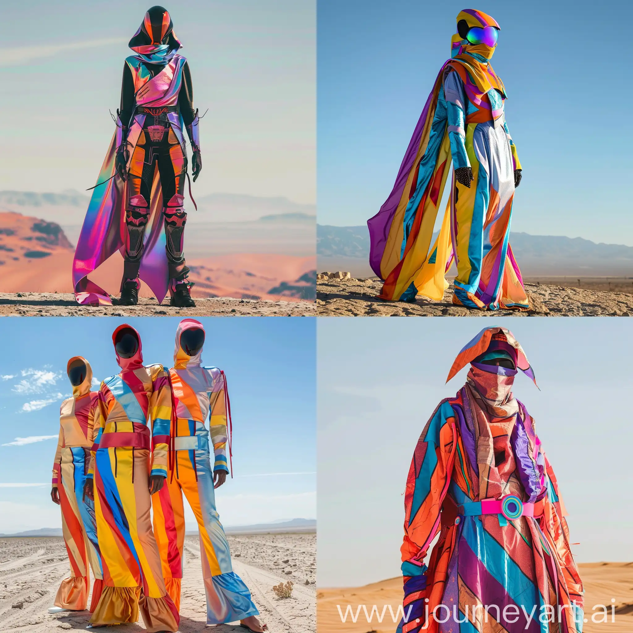 colorful futuristic desert costumes