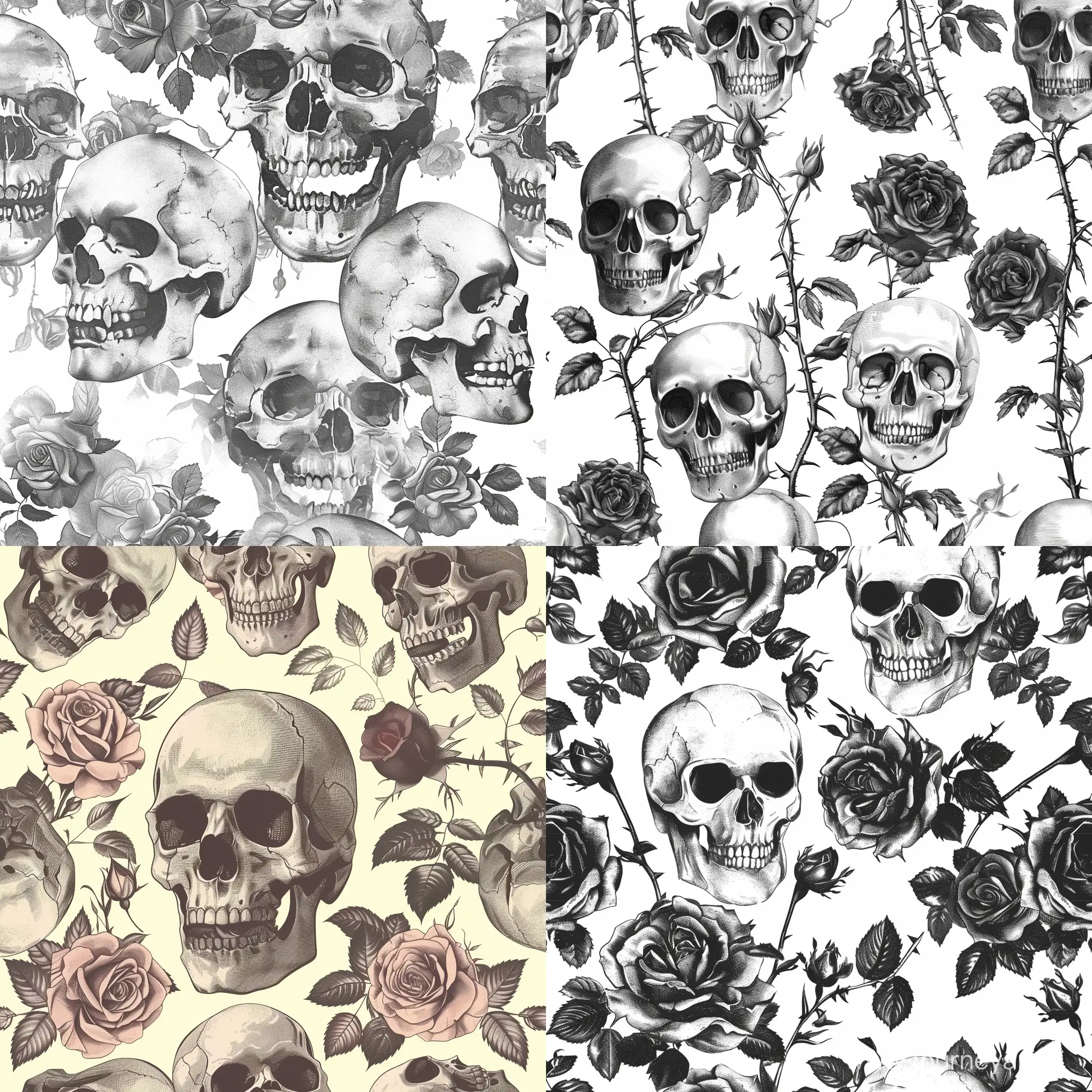 Vintage-Skull-and-Roses-Pattern-Intricate-Tile-Design