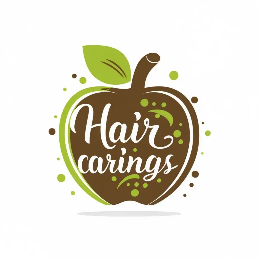 logo, Apple, with the text "Haircarings", typography, be used in Beauty Spa industry