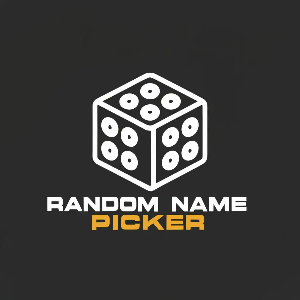 a logo design,with the text "Random Name Picker", main symbol:Dice,Moderate,clear background