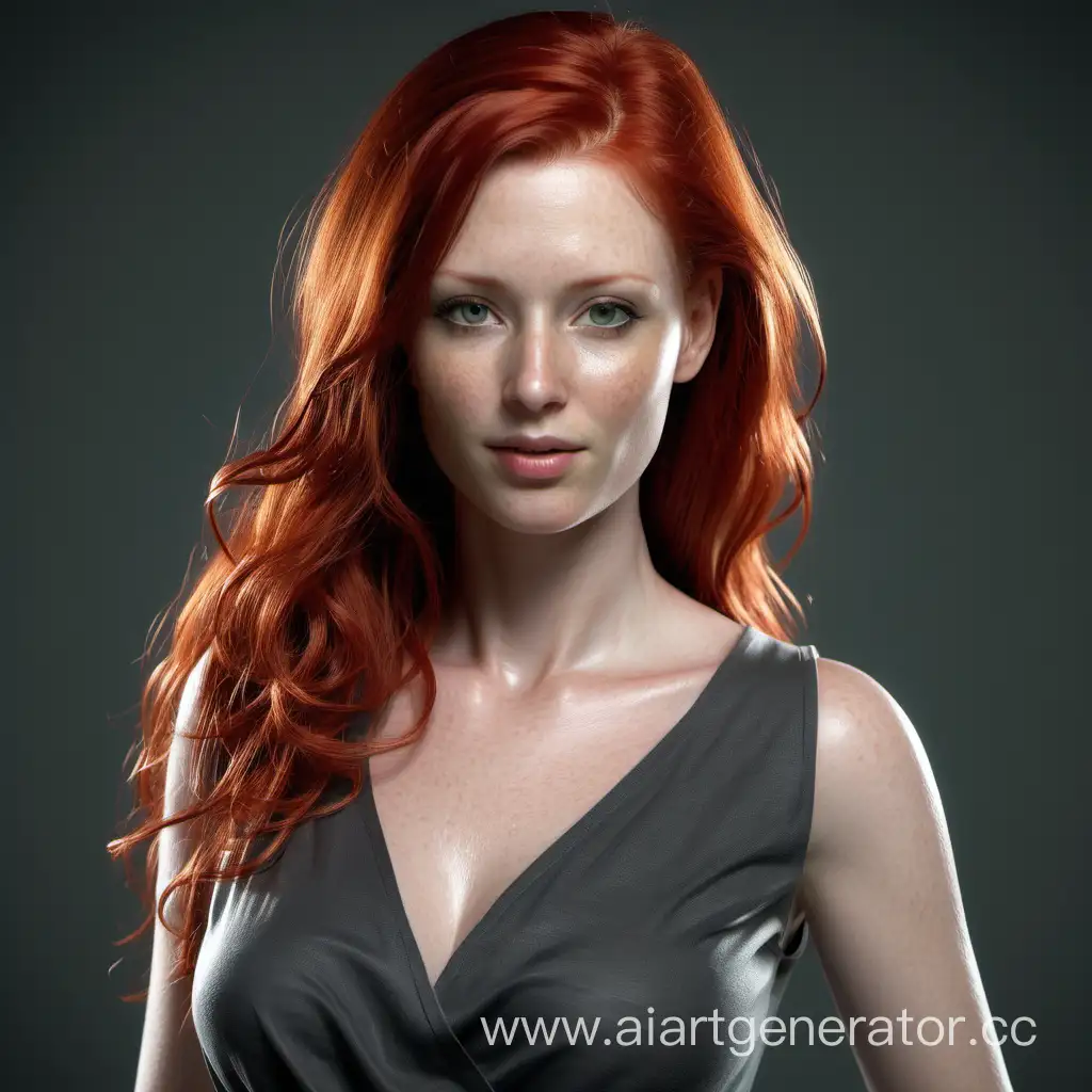 Realistic-Redhead-Woman-Model-in-Her-MidThirties