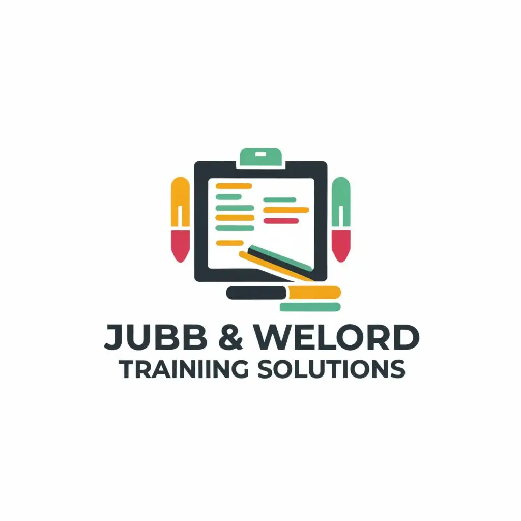 a logo design,with the text "Jubb & Welford Training Solutions", main symbol:A white board,Moderate,be used in Education industry,clear background