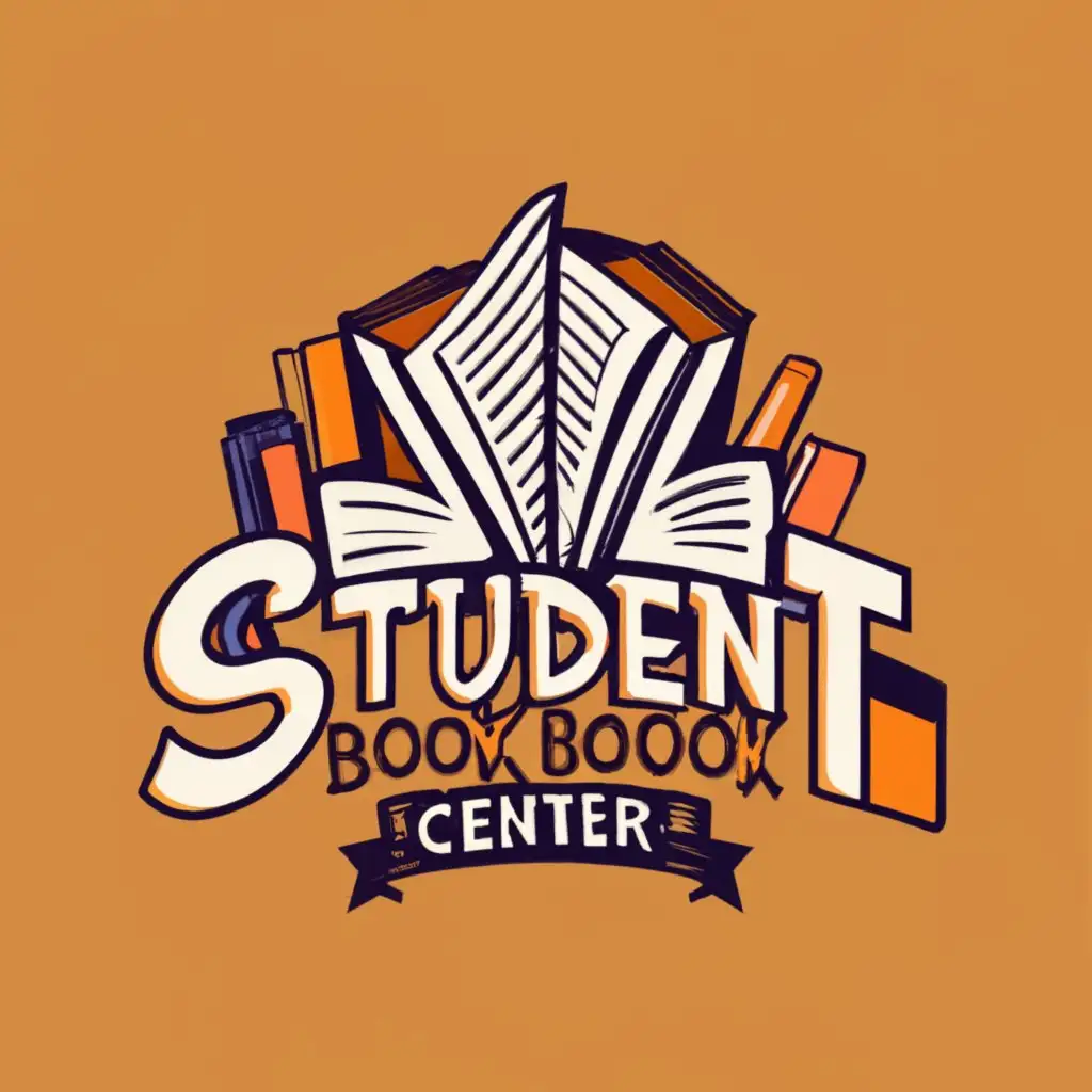 logo, books and stationary shop, with the text "student book center", typography, be used in Education industry