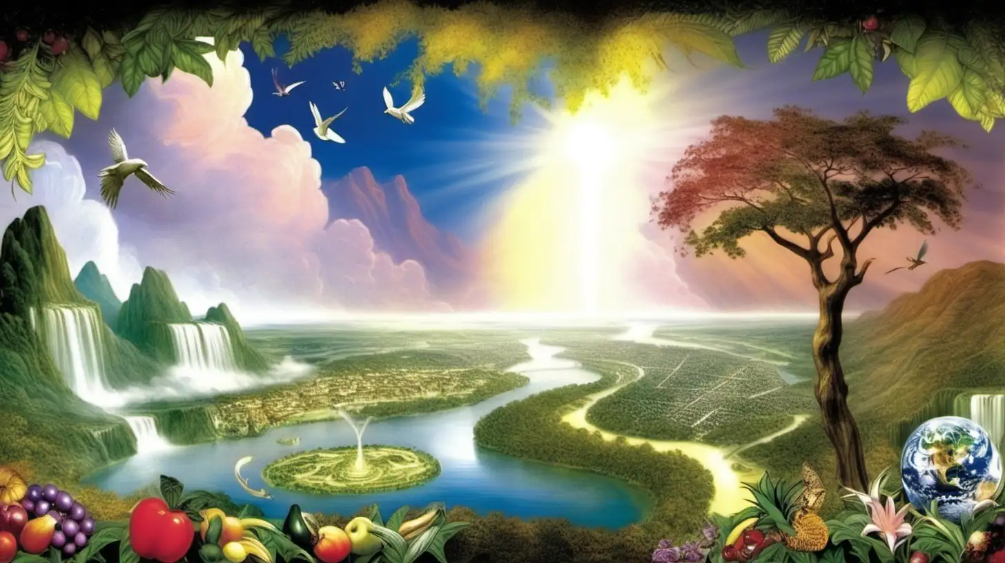 Creation of the World Heavenly Paradise in the Garden of Eden