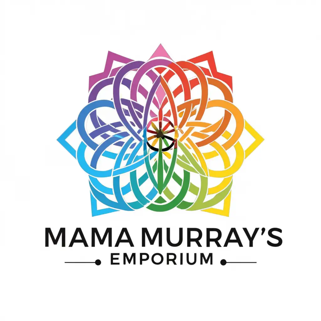 LOGO-Design-For-Mama-Murrays-Emporium-Vibrant-Rainbow-Flower-of-Life-Symbol-for-Home-and-Family-Industry
