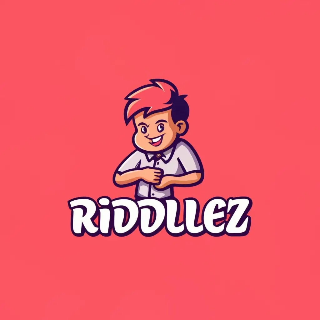 a logo design, with the text 'Riddlez', main symbol:boy, Moderate, clear background