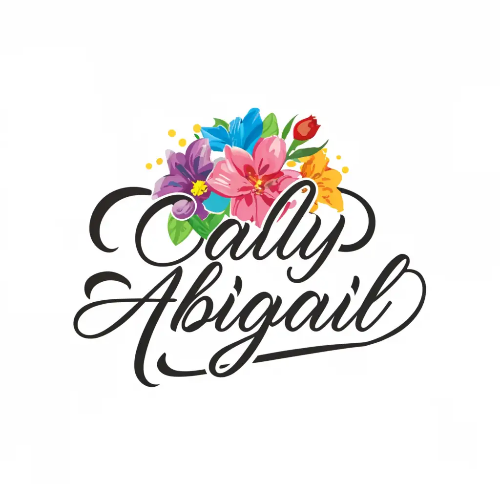 a logo design,with the text "Cally Abigail", main symbol:Colorful Flowers,complex,be used in Beauty Spa industry,clear background