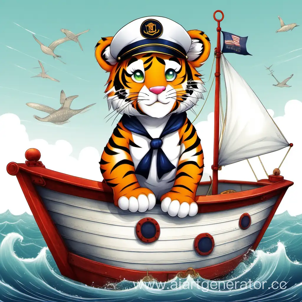 Tiger-Cub-Sailor-on-Little-Ship-at-Sea