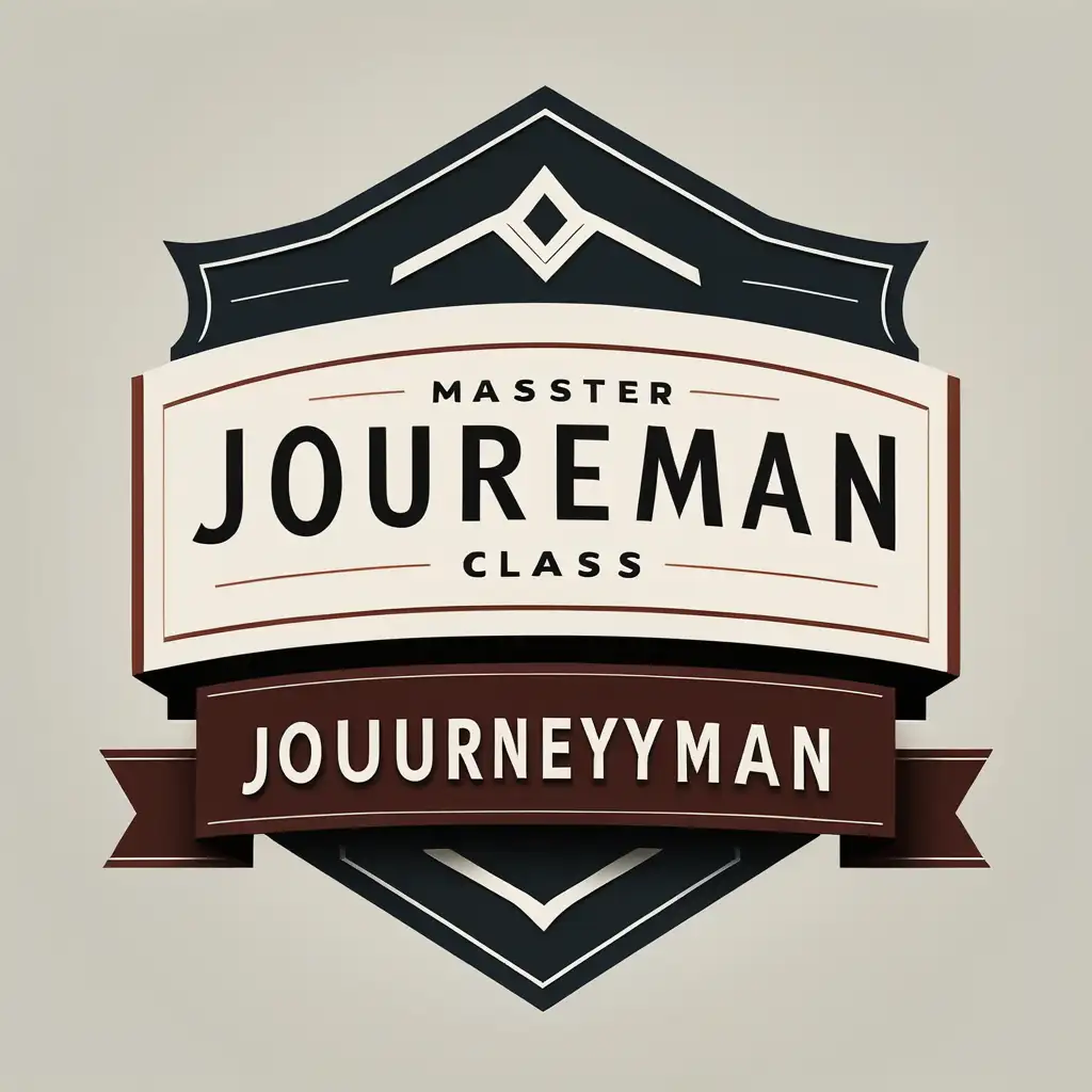 Journeyman Master Class Logo Classic Modern Text Design