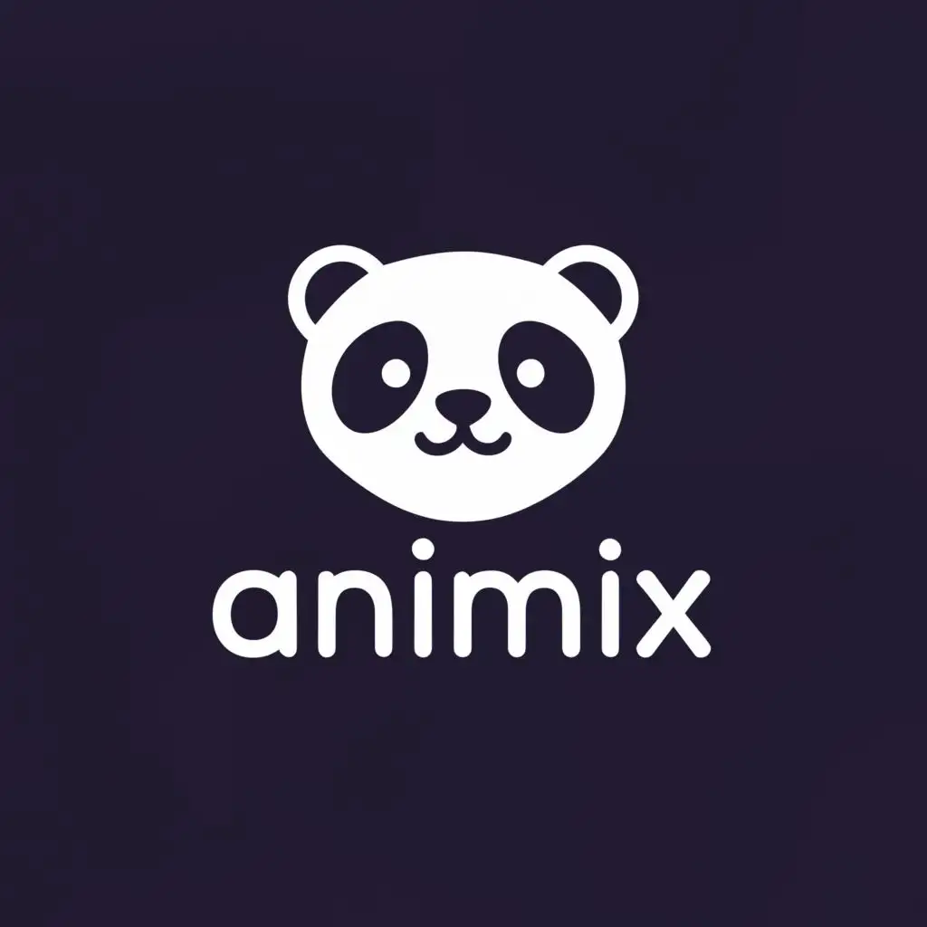 a logo design,with the text "animix", main symbol:panda

,Moderate,be used in Entertainment industry,clear background
