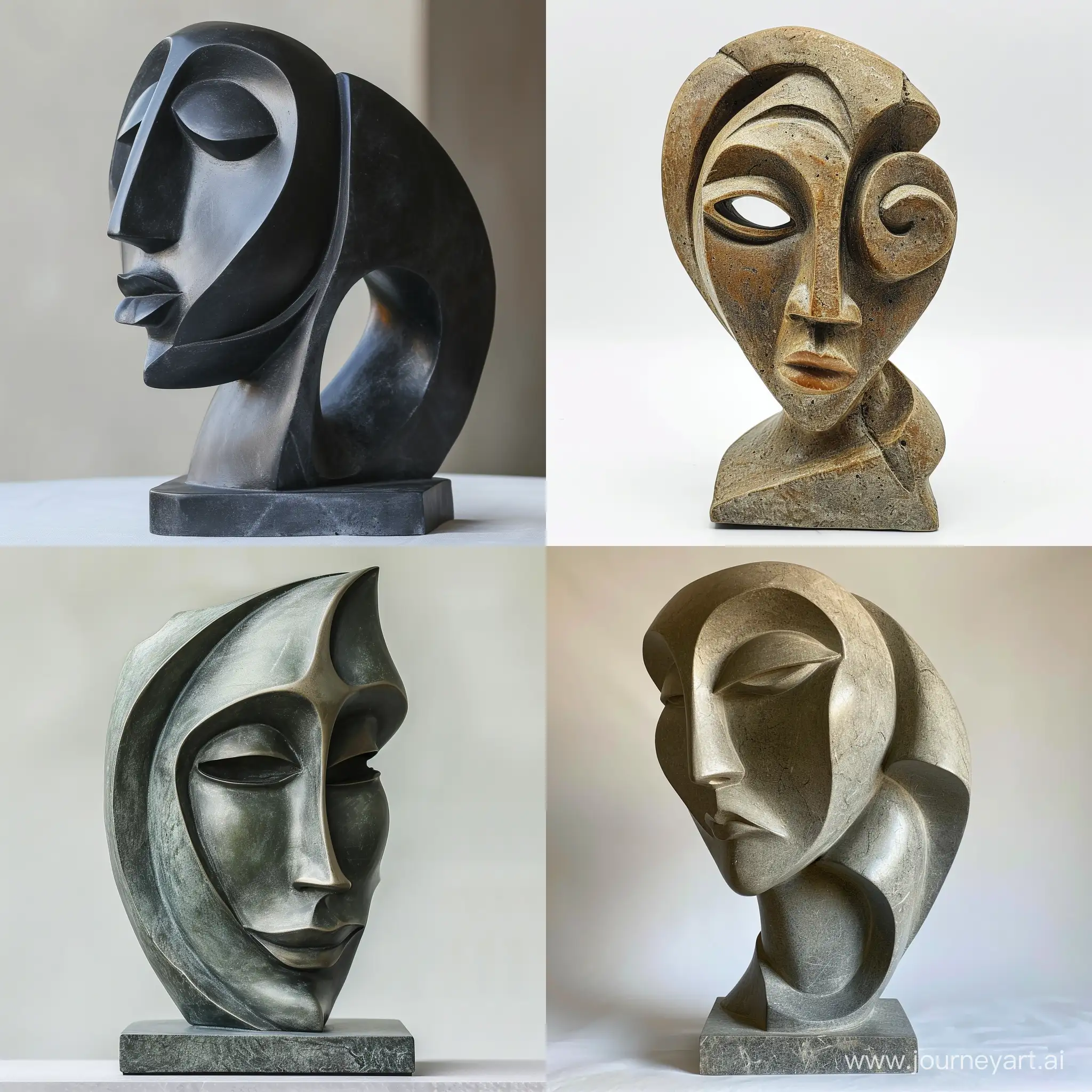 Abstract beautiful sculpture with face 