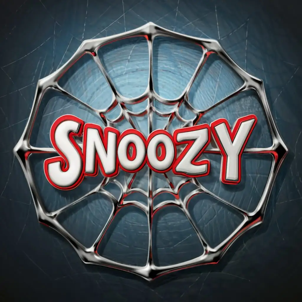 LOGO-Design-for-Snoozy-Dynamic-3D-Webbed-Text-with-SpidermanInspired-Background
