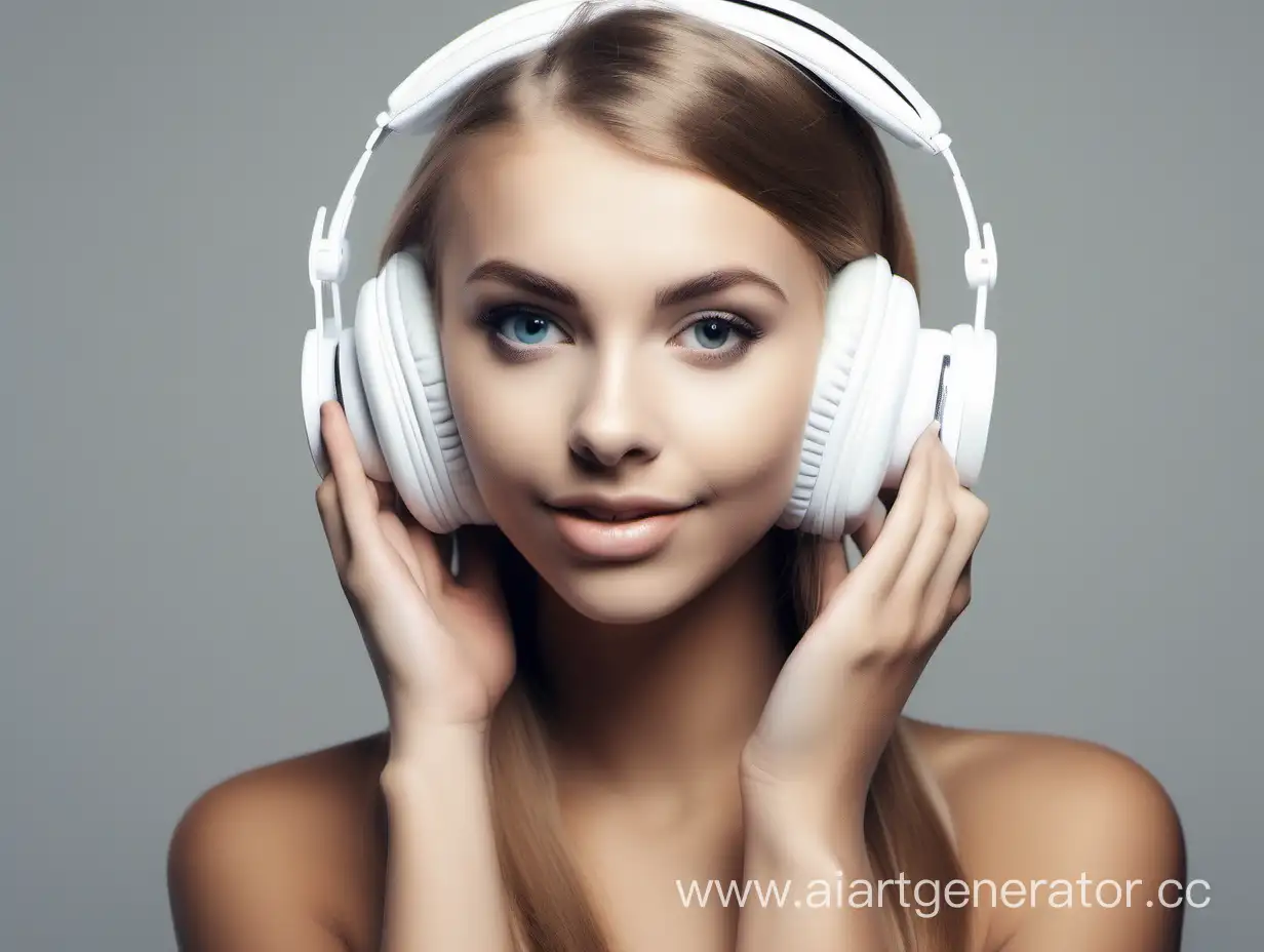 Beautiful-Girl-Listening-to-Music-with-White-Headphones