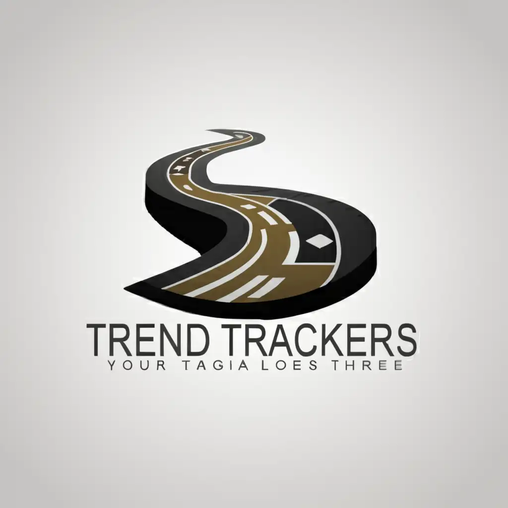 a logo design,with the text 'Trend Trackers', main symbol:road and social media,Moderate,be used in Internet industry,clear background