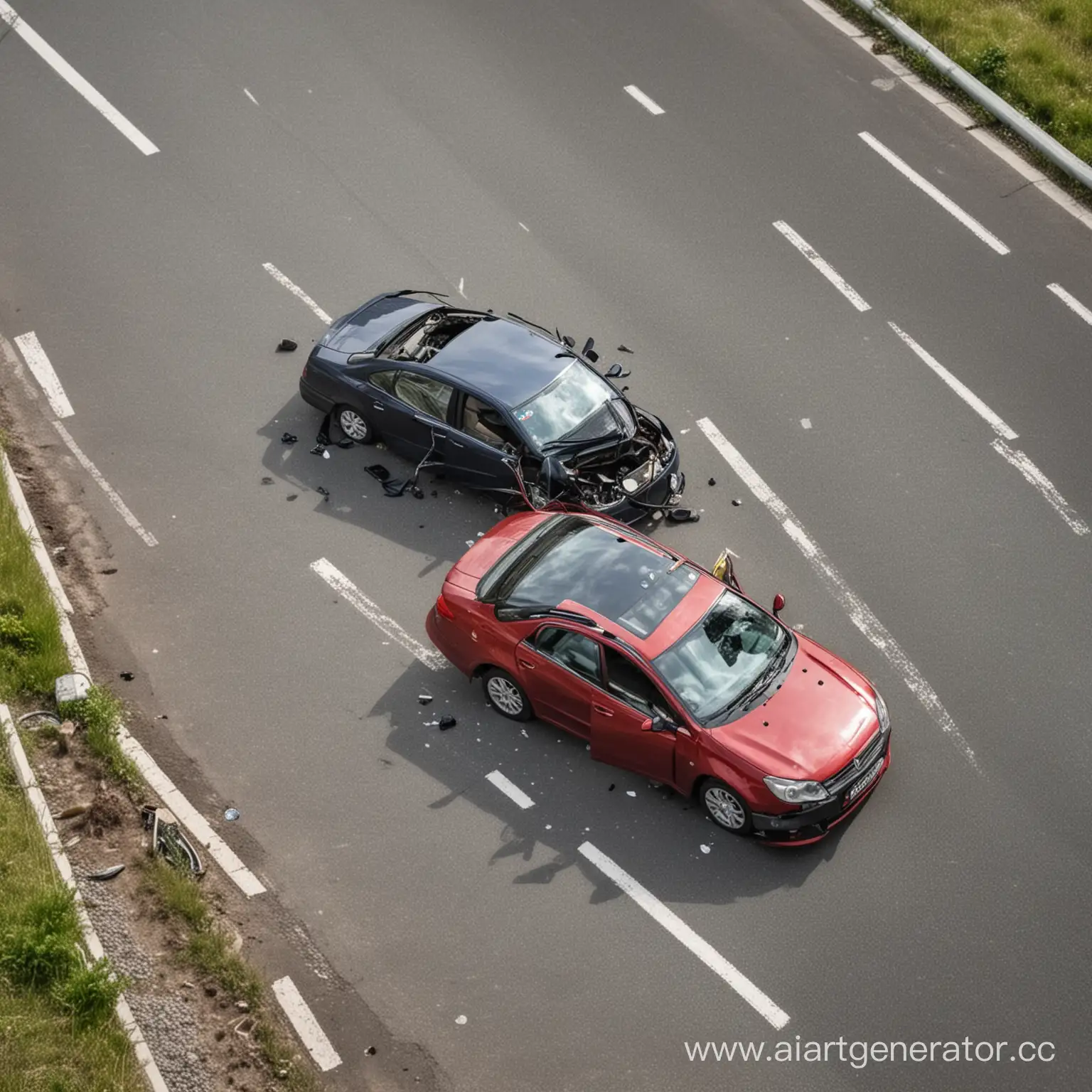 Collision-Between-Two-Vehicles-on-Road