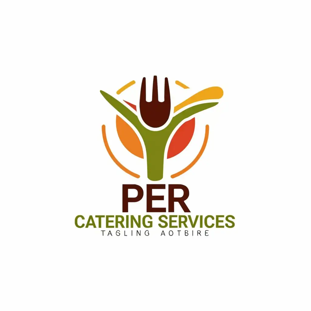 a logo design,with the text "PER Catering Services", main symbol:food,Moderate,clear background