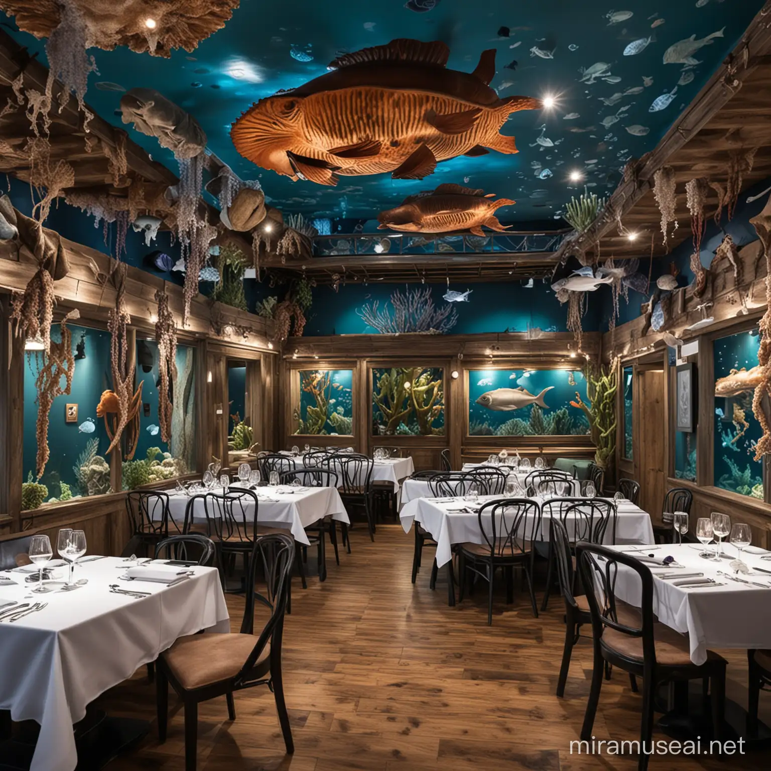 Marine animal themed fine dining restaurant
