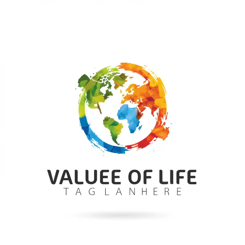 a logo design,with the text "Value of Life", main symbol:World,Moderate,clear background