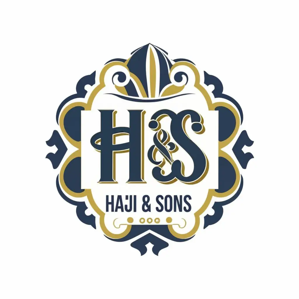 logo, H&S, with the text "Haji and Sons", typography, be used in Automotive industry