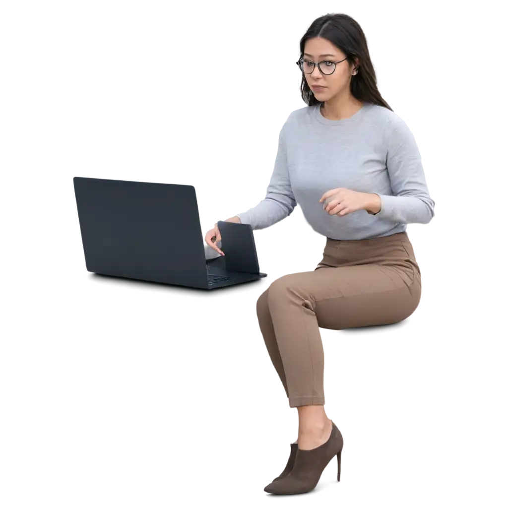 Adult Girl with computer