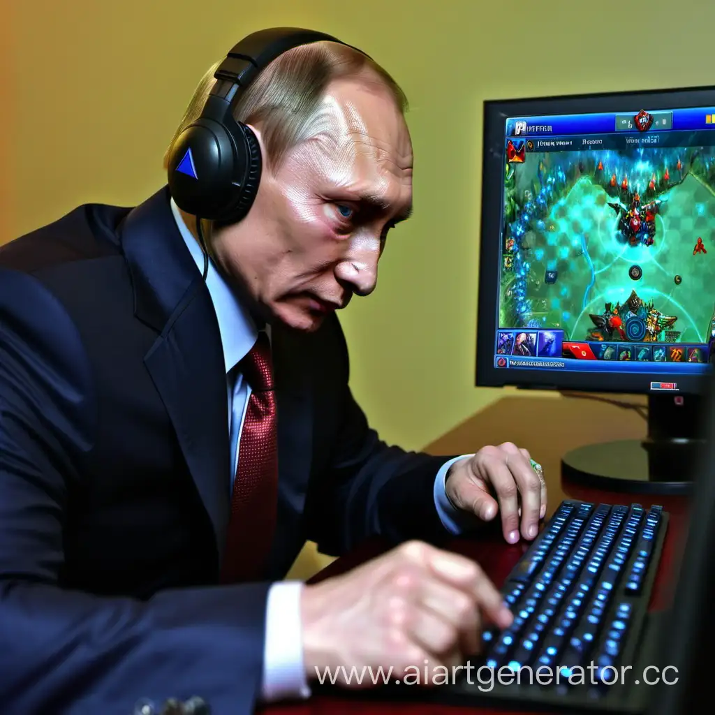 Путин играет в дота 2 против украины