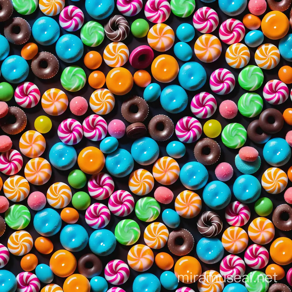 

Texture pattern background with all the candies in the world --v 6.0 -
