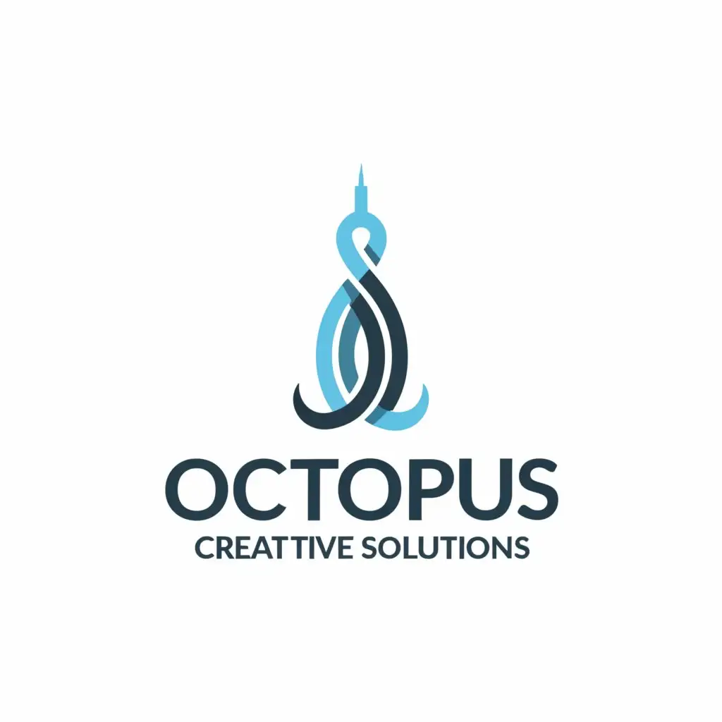 LOGO-Design-For-Octopus-Creative-Solutions-Sleek-Text-with-Burj-Khalifa-Symbol-for-Construction-Industry