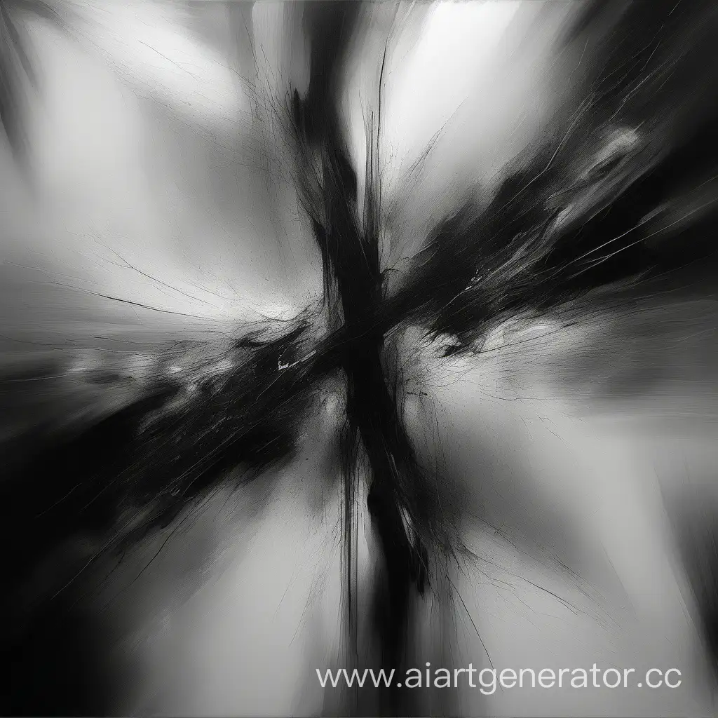 Выражение драматических ощущений абстракция в чёрно-белом цвете