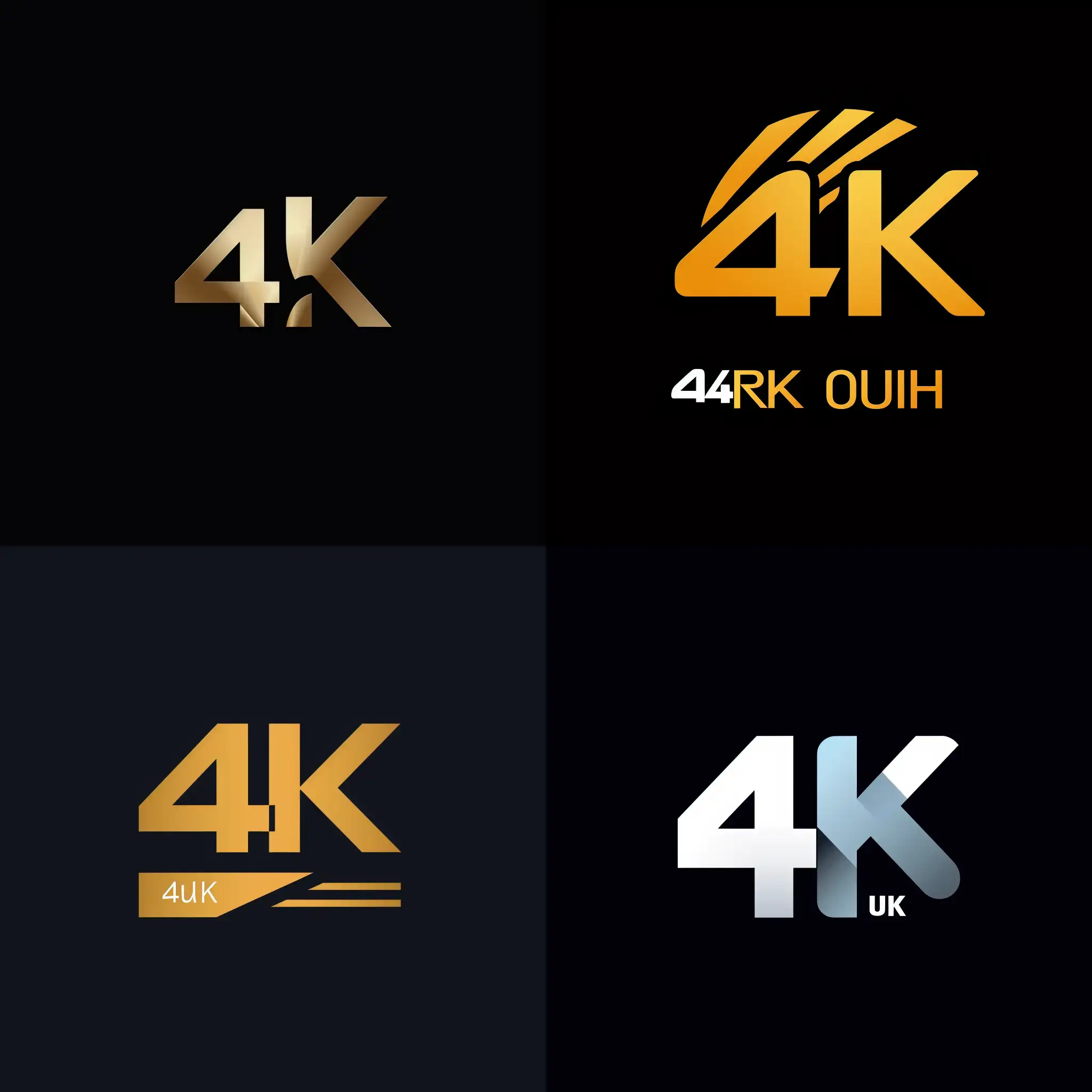 modern , minimalistic logo for my website named 4K UK. I sell iptv subscription