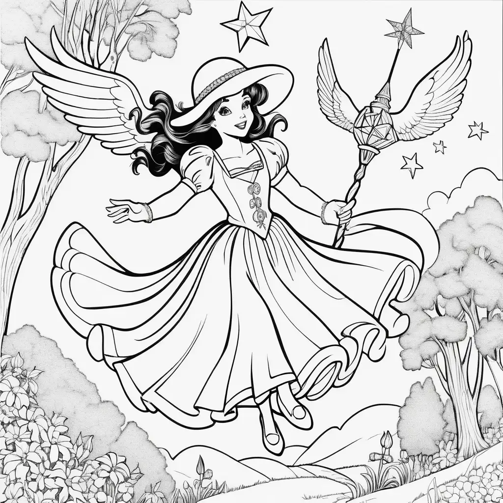 
good witch flying


  coloring page, black and white, high dof, 8k,--ar 85:110 lighter

