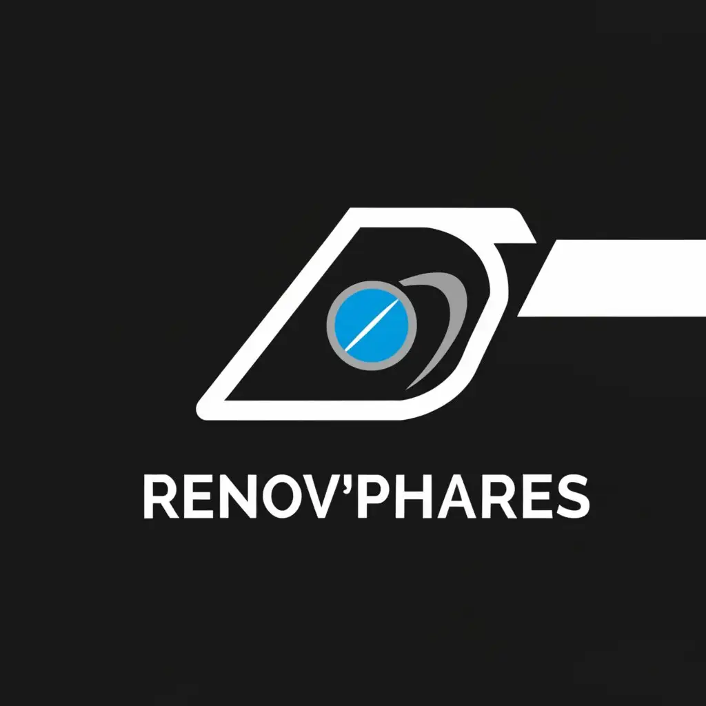 a logo design,with the text "Renov'Phares", main symbol:Logo for headlight renovation for car with a car headlight logo,complex,clear background