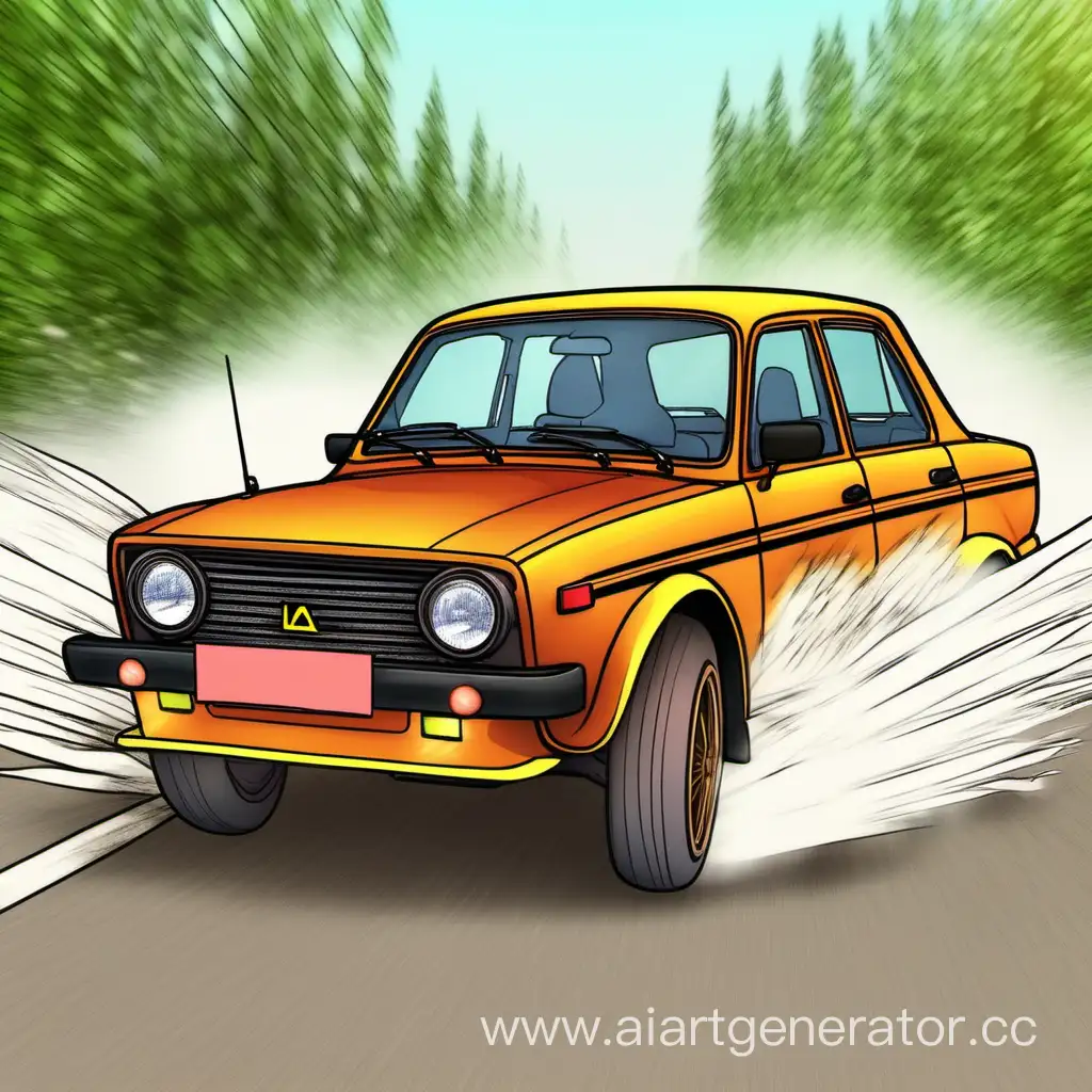 Vibrant-Lada-Drifting-Art-Dynamic-Car-in-Colorful-Drift