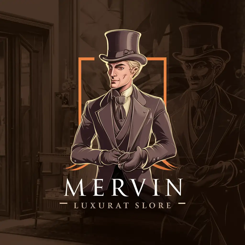 Luxurious Mervin Brand Logo in Elegant Gold and Black