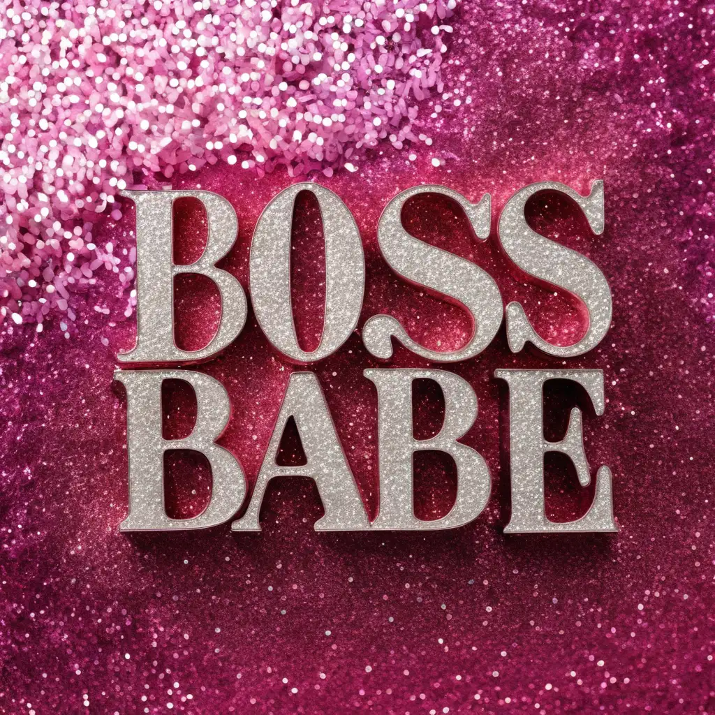 create the word boss babe in glitter

