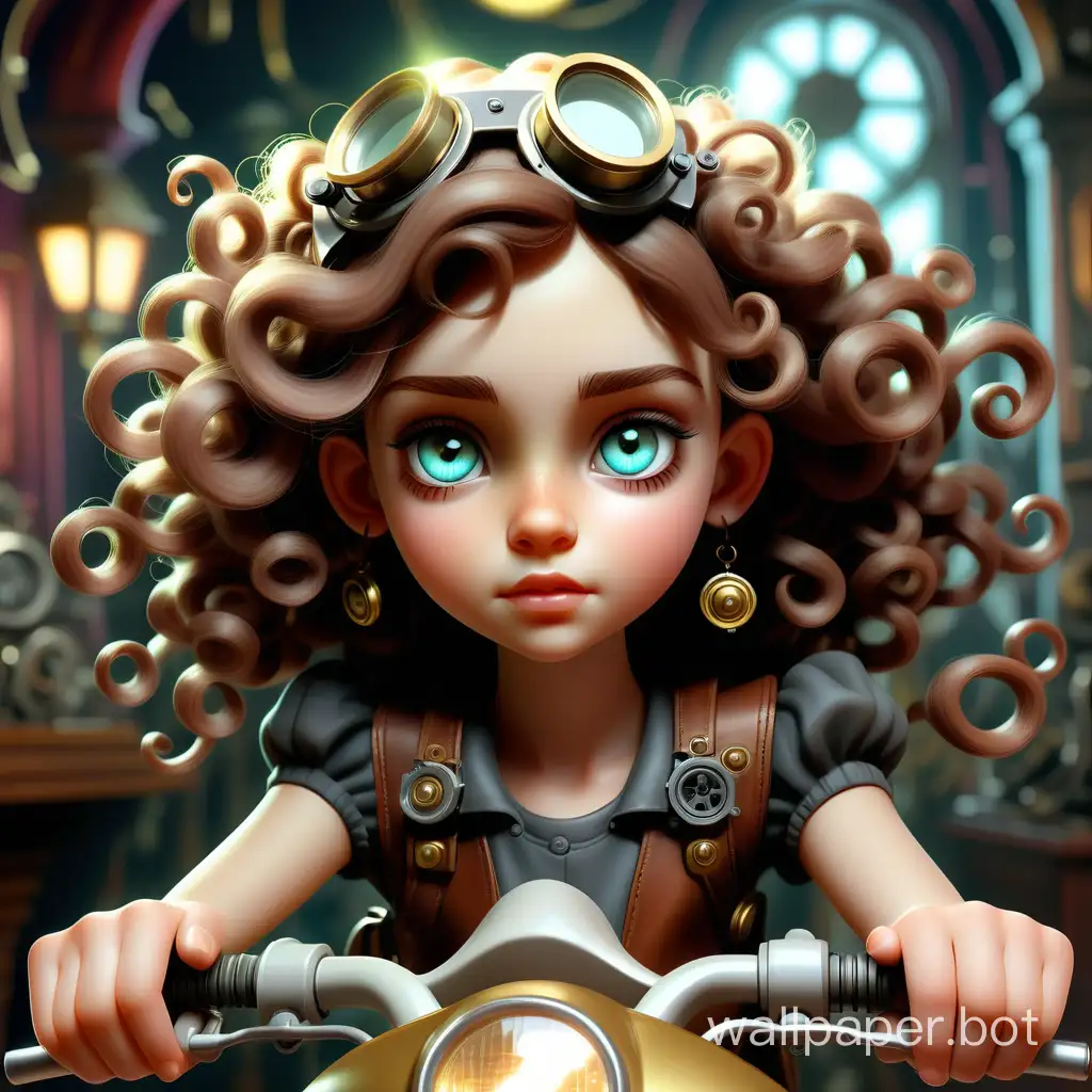 Enchanted-Fairytale-Portrait-of-a-13YearOld-Girl-on-a-Moped-Realistic-Curls-Reflective-Eyes-and-Elaborate-Pose