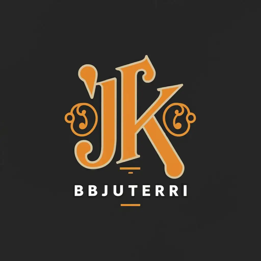 logo, JK, with the text "JK Bijuteri", typography, be used in Events industry