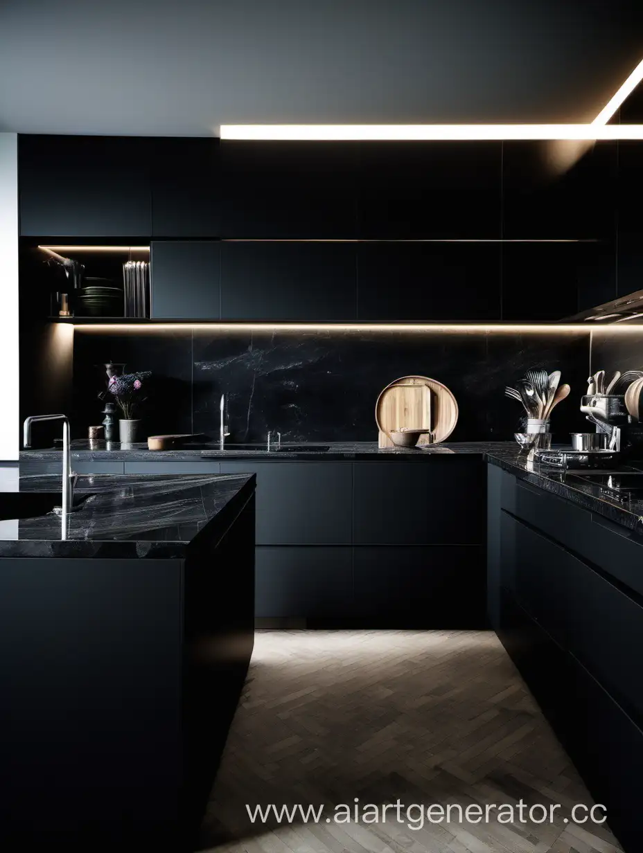Elegant-Dark-Kitchen-Design-with-Modern-Style-and-Sophisticated-Touch