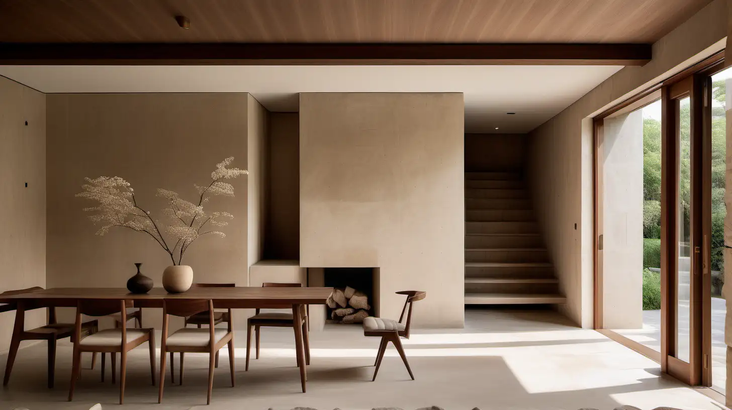 Elegantly Designed Japandi Home with Organic Walnut Interior
