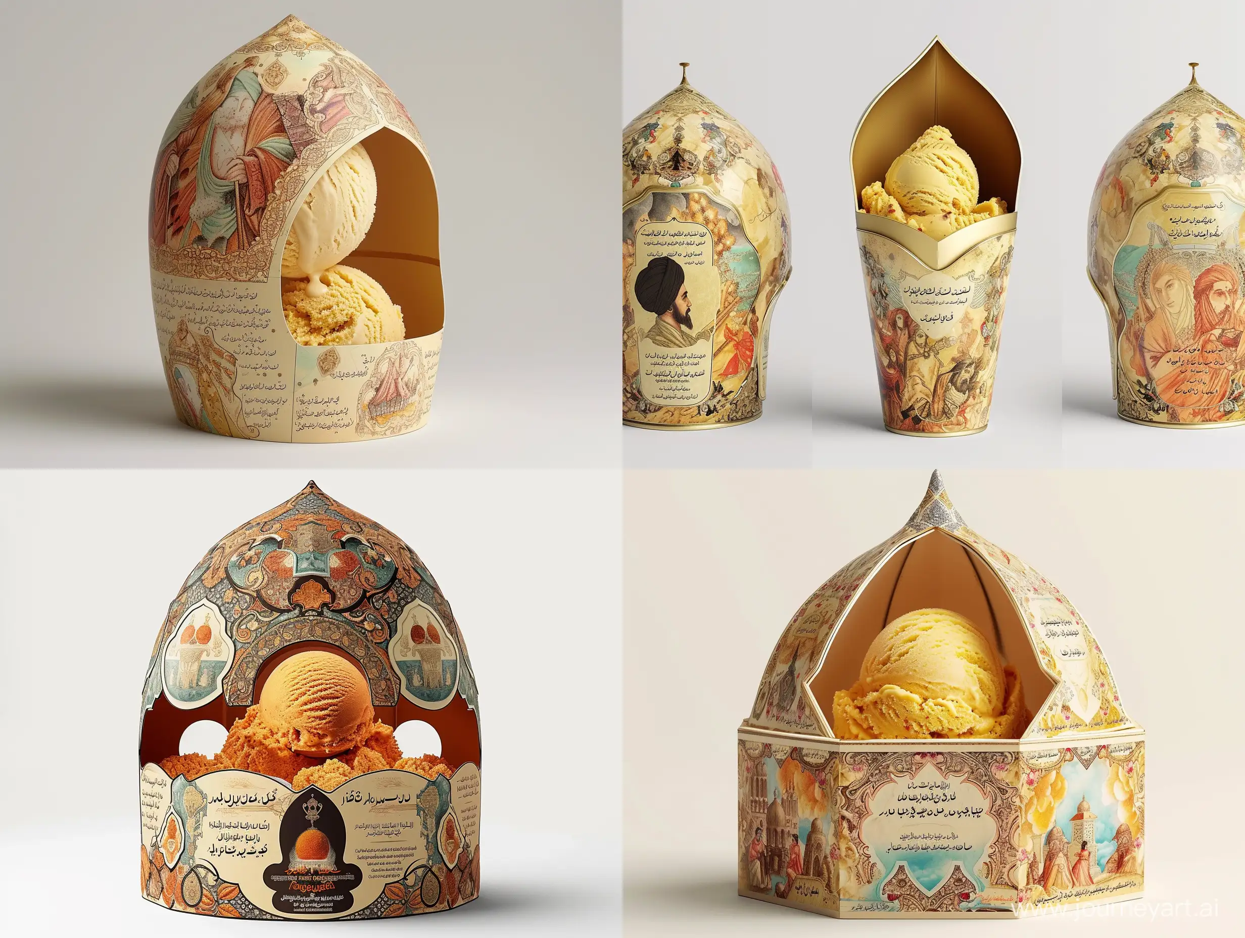 Luxurious-Persian-Ice-Cream-Packaging-Sustainable-Opulence-with-Hokusai-and-GurneySteadman-Inspirations