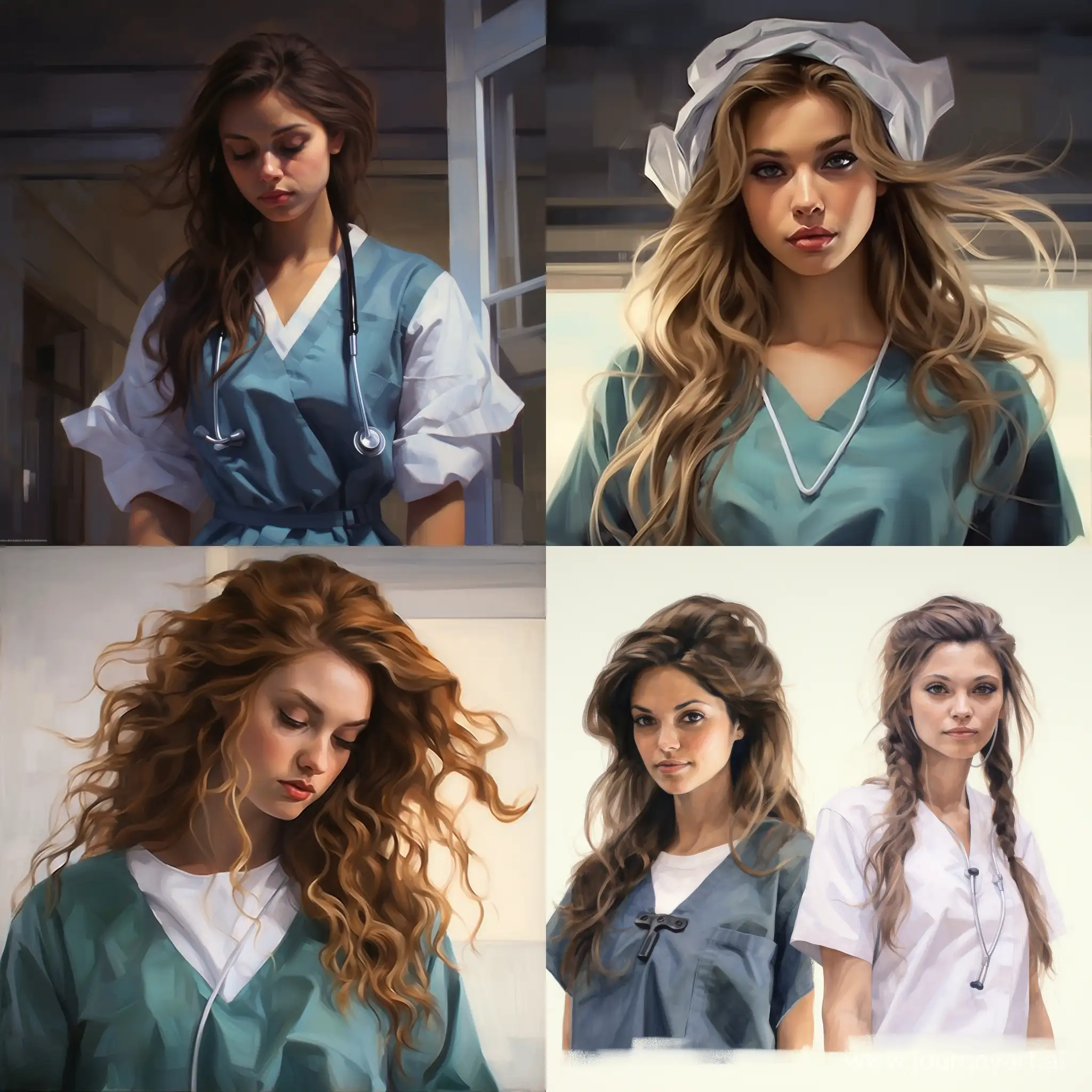 I want pictures of doctors and if they are female , they should cover their hair with clothes. 
