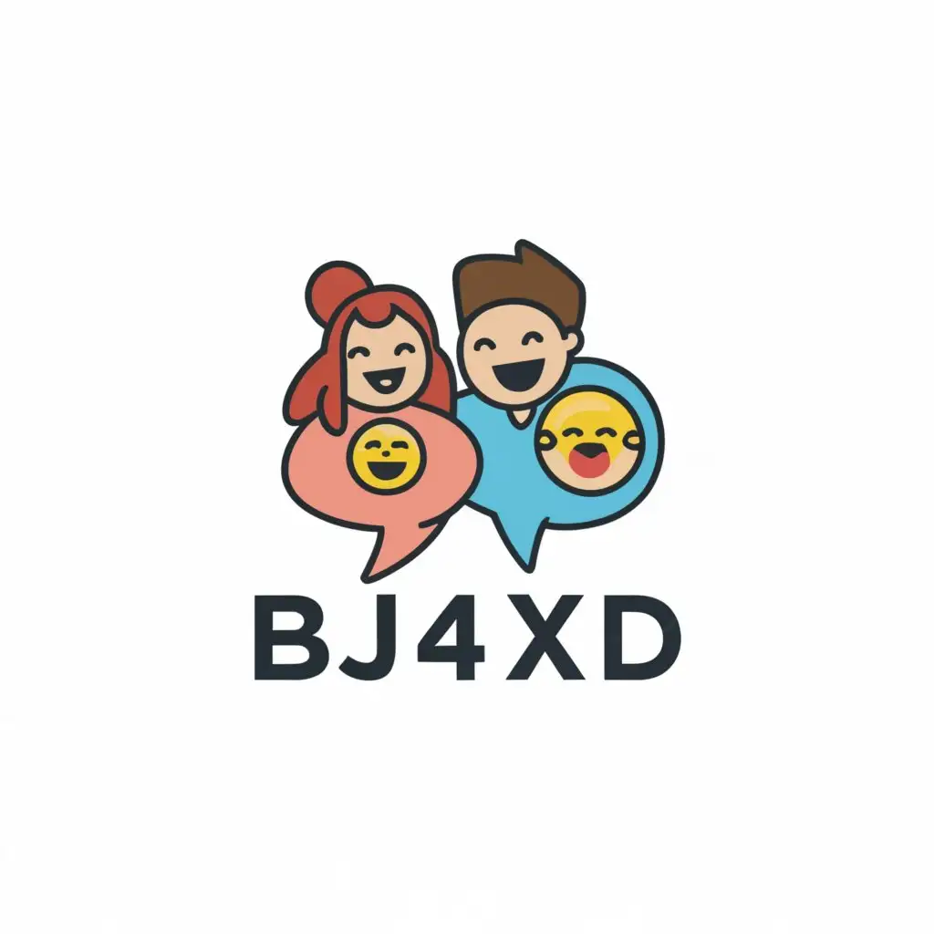 a logo design,with the text "bj4xd", main symbol:Girls Chat with Boys,Moderate,clear background