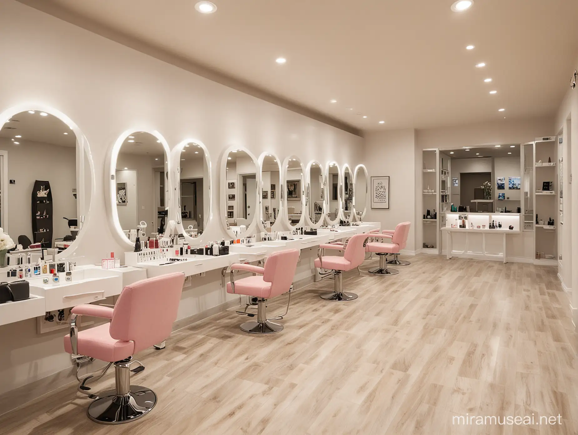 Modern Nail Salon Interior Design with Vibrant Colors and Chic Decor