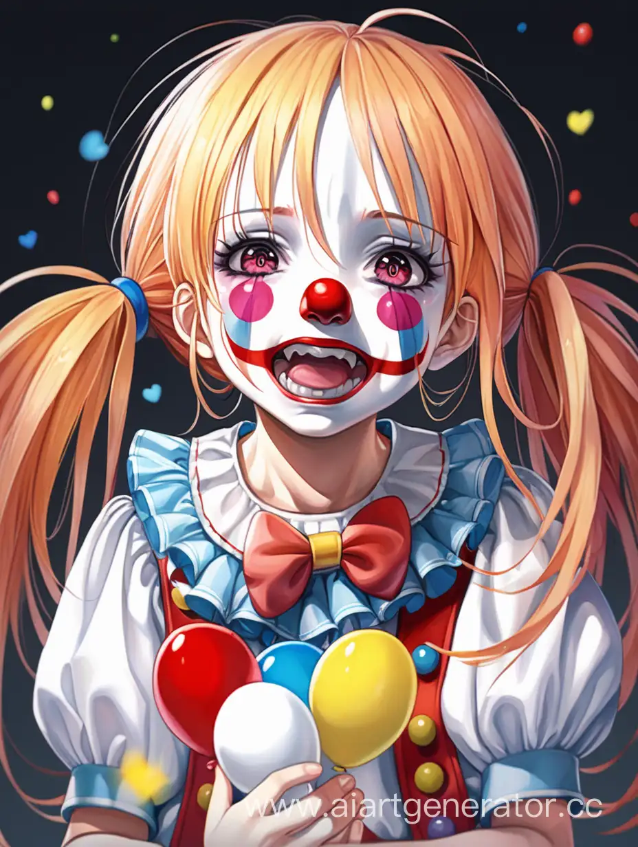 Adorable-Anime-Clown-Girl-with-Distressed-Children