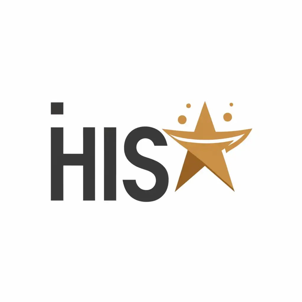 a logo design,with the text "HIS", main symbol:Star with shake and coffee,Moderate,be used in Restaurant industry,clear background